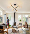 Modern Semi Flush Mount Ceiling Light Fixture Black and Gold