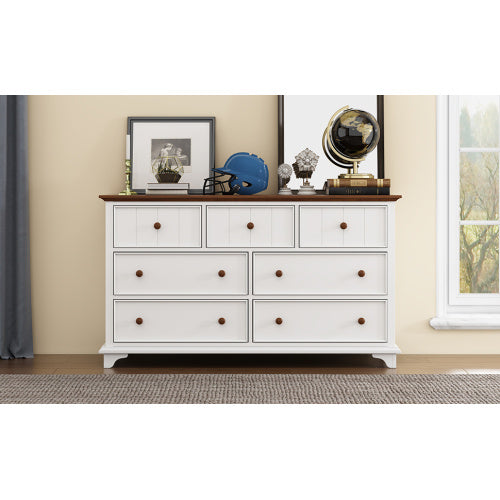 Wooden Captain Seven-Drawer Dresser For Bedroom
