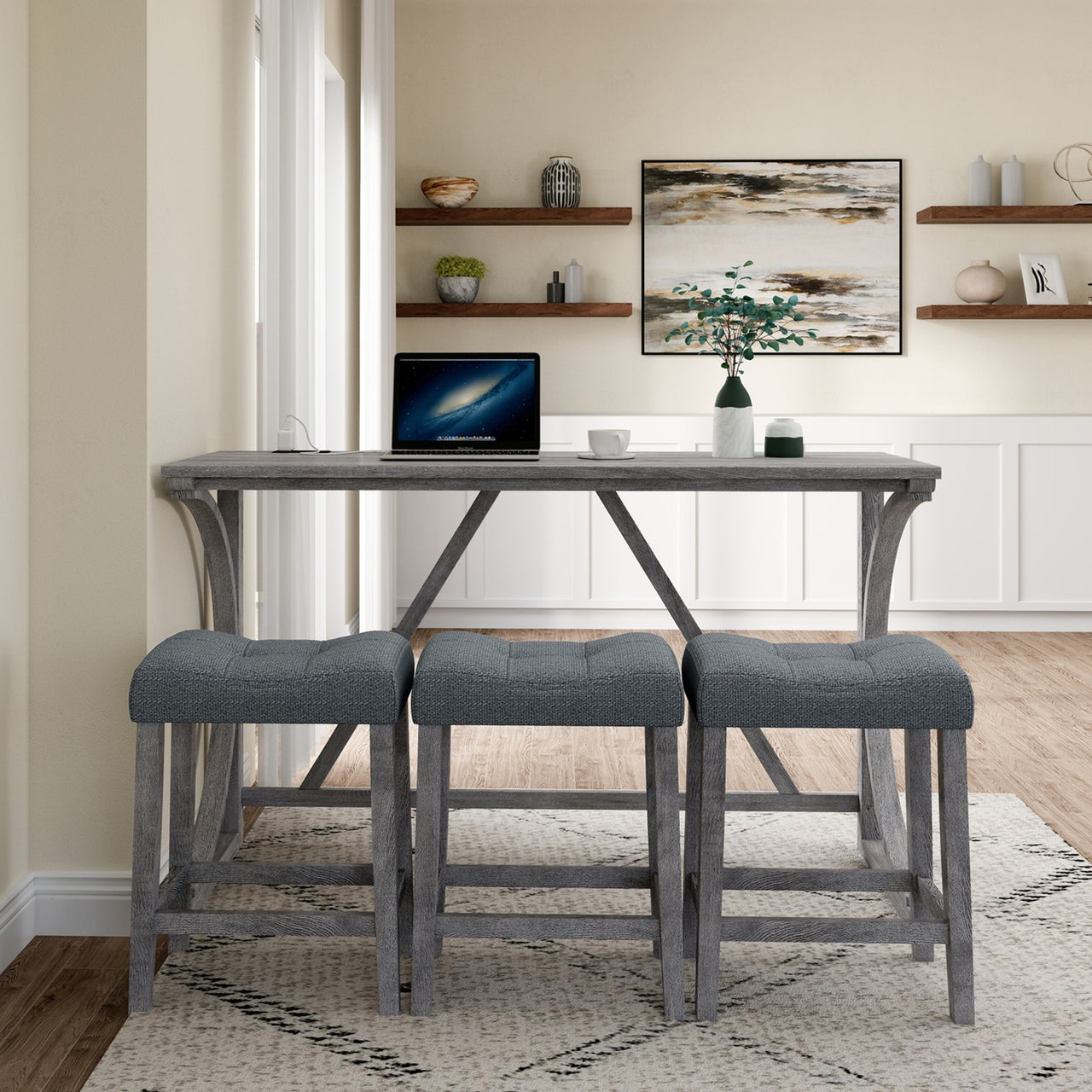 Bar Table Set With Power Outlet