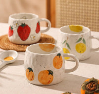 Thumbnail for Cartoon Fruit Doodle Ceramic Coffee Mug 300ml - Casatrail.com
