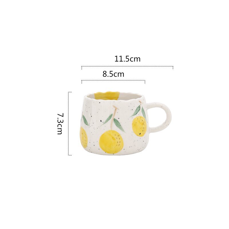 Cartoon Fruit Doodle Ceramic Coffee Mug 300ml - Casatrail.com