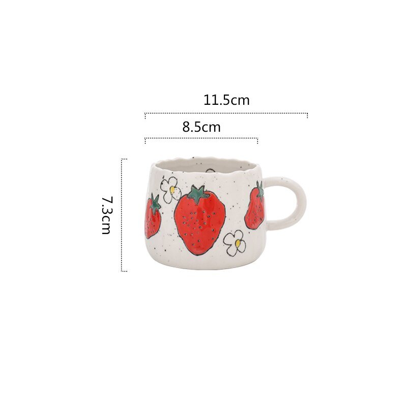 Cartoon Fruit Doodle Ceramic Coffee Mug 300ml - Casatrail.com