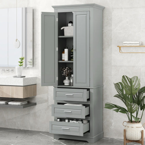 High Storage Cabinet With Three Drawers