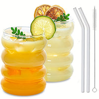 Thumbnail for Set of 2 Cute 12oz Glass Cups with Accessories