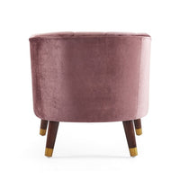 Thumbnail for Upholstered Barrel Accent Chair With Wooden Legs