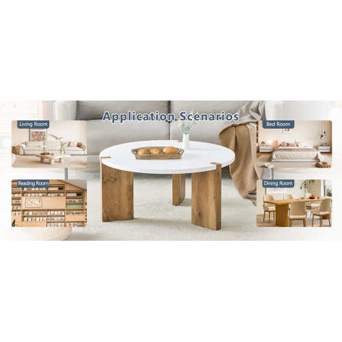 Minimalist Circular MDF Material Coffee Table