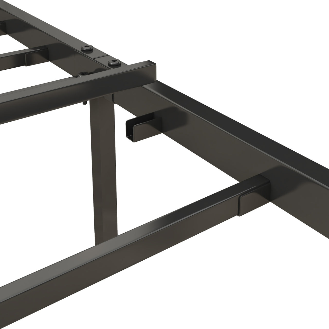 Queen Size Bed Frame With Charging Station & Upholstered Headboard