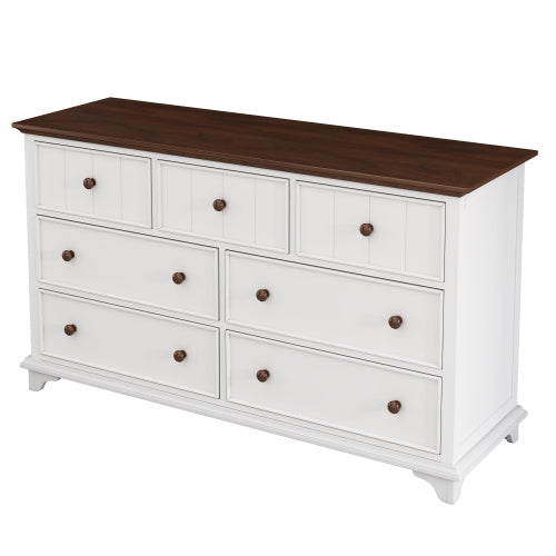 Wooden Captain Seven-Drawer Dresser For Bedroom