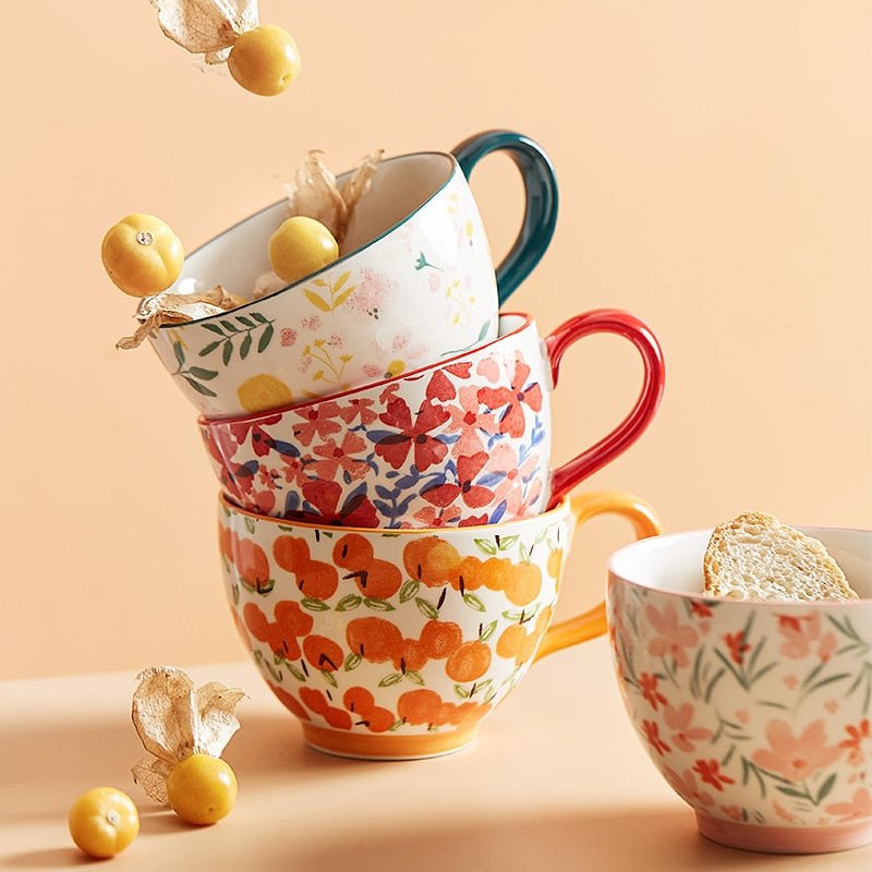 Ceramic Breakfast Cup Large Capacity Microwave Safe - Casatrail.com