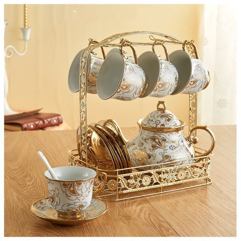 Ceramic Tea Set with Teapot, Cups & Saucer - Casatrail.com