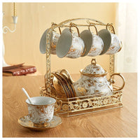 Thumbnail for Ceramic Tea Set with Teapot, Cups & Saucer - Casatrail.com