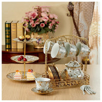 Thumbnail for Ceramic Tea Set with Teapot, Cups & Saucer - Casatrail.com