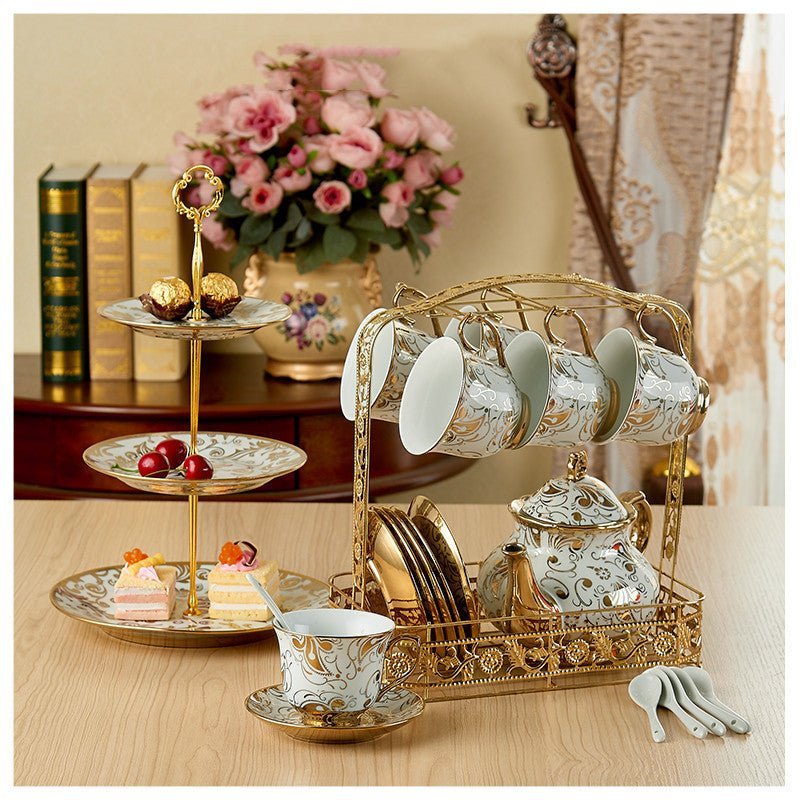 Ceramic Tea Set with Teapot, Cups & Saucer - Casatrail.com