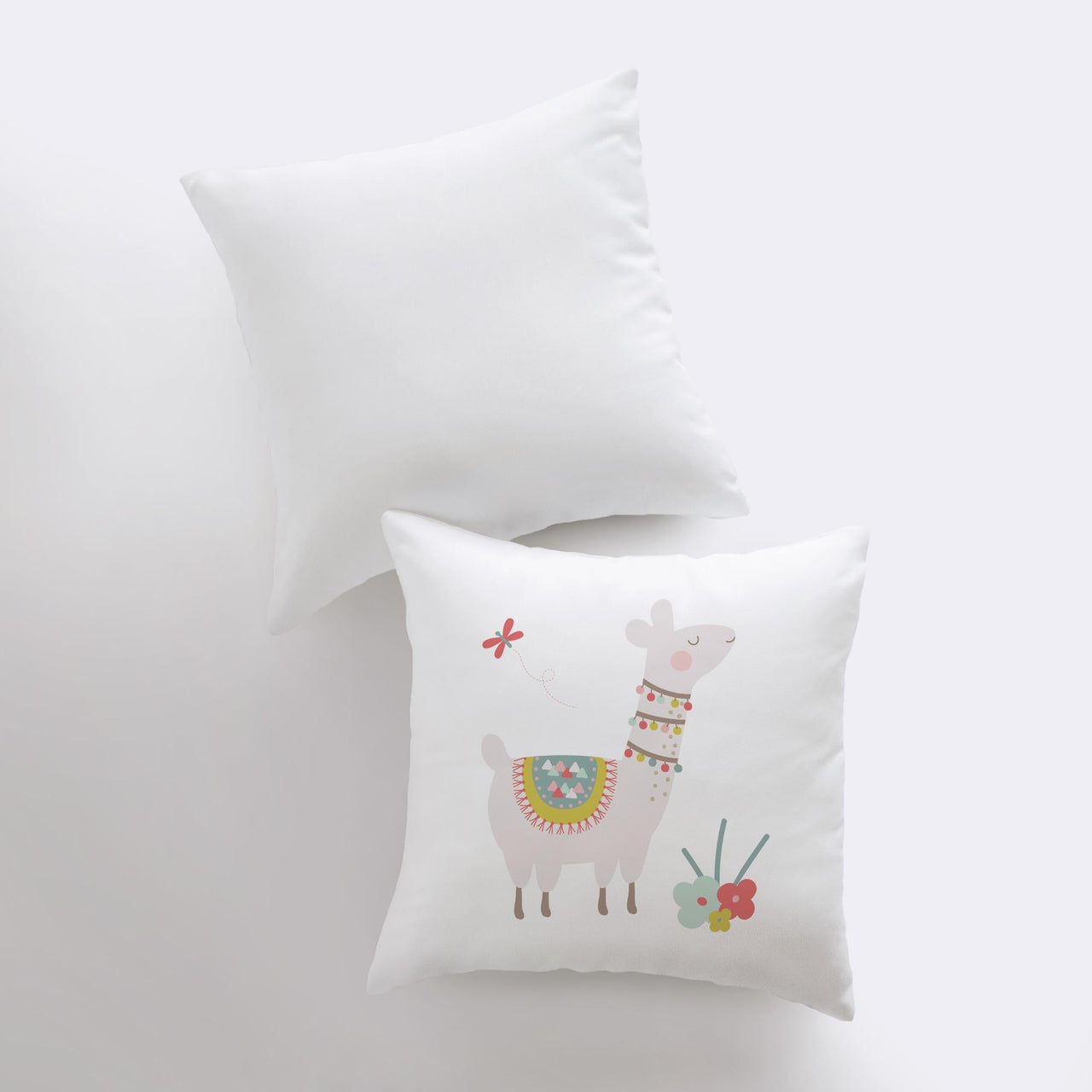 Llama with Flowers Pillow Case
