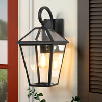 Thumbnail for 2-Pack Outdoor Wall Lanterns in Black