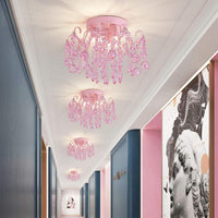Thumbnail for Small Pink Crystal Chandelier