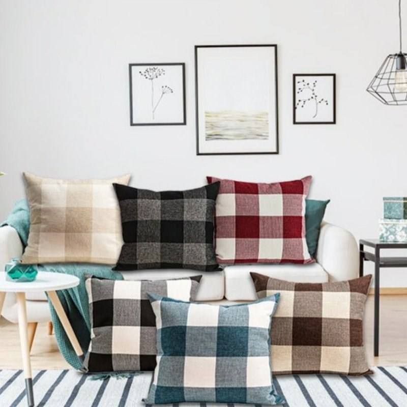 Checkered Plaid Pillow Cover - Casatrail.com