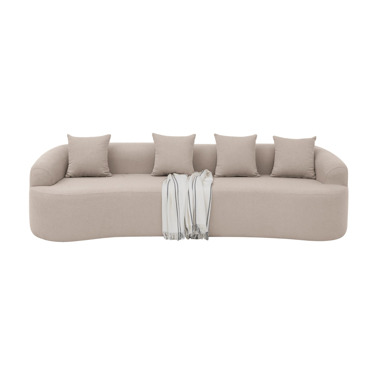Curved Modular Sectional Sofa in Lamb's Wool Fabric