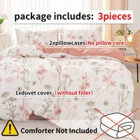 Thumbnail for 3Piece Floral Duvet Cover Set