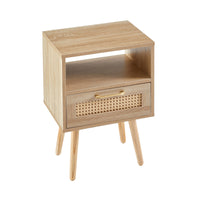 Thumbnail for Rattan End Table With Drawer