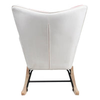 Thumbnail for Mid Century Fabric Rocker Chair With Wood Legs