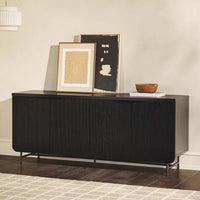 Thumbnail for Modern Scandi Fluted-Door Sideboard Black