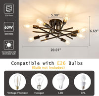 Thumbnail for 8-Lights Semi Flush Mount Ceiling Light Fixture