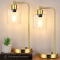 Industrial Touch Control Table Lamps Set of 2