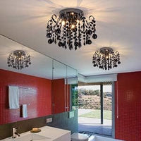 Thumbnail for Small Crystal Flush Mount Ceiling Light 3-Light