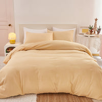 Thumbnail for 3Piece Solid Color Soft Duvet Cover Set