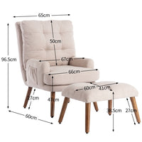 Thumbnail for Lounge Chair With Footrest, 5-stage Adjustable Backrest
