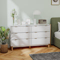 6 Drawer Fluted Chest Of Drawers With Gold Finger Pulls And 5 Wood Legs