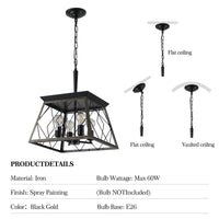 Thumbnail for 4-Light Vintage Antique Chandeliers Light Fixture