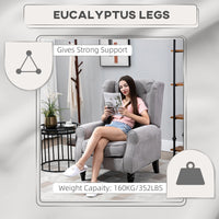 Thumbnail for Gray Fabric Tufted Club Accent Chair With Removable Cushion