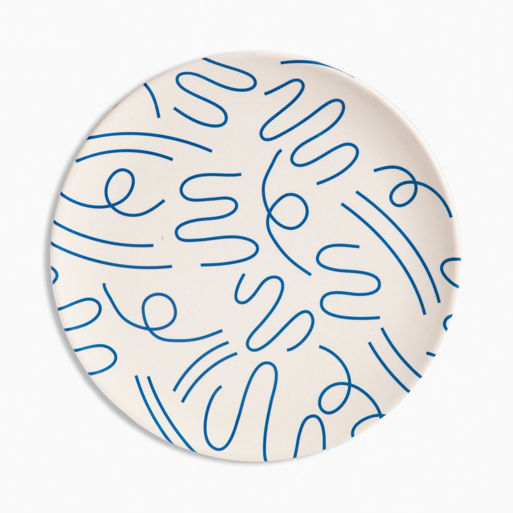 4pc Bamboo Plate Set