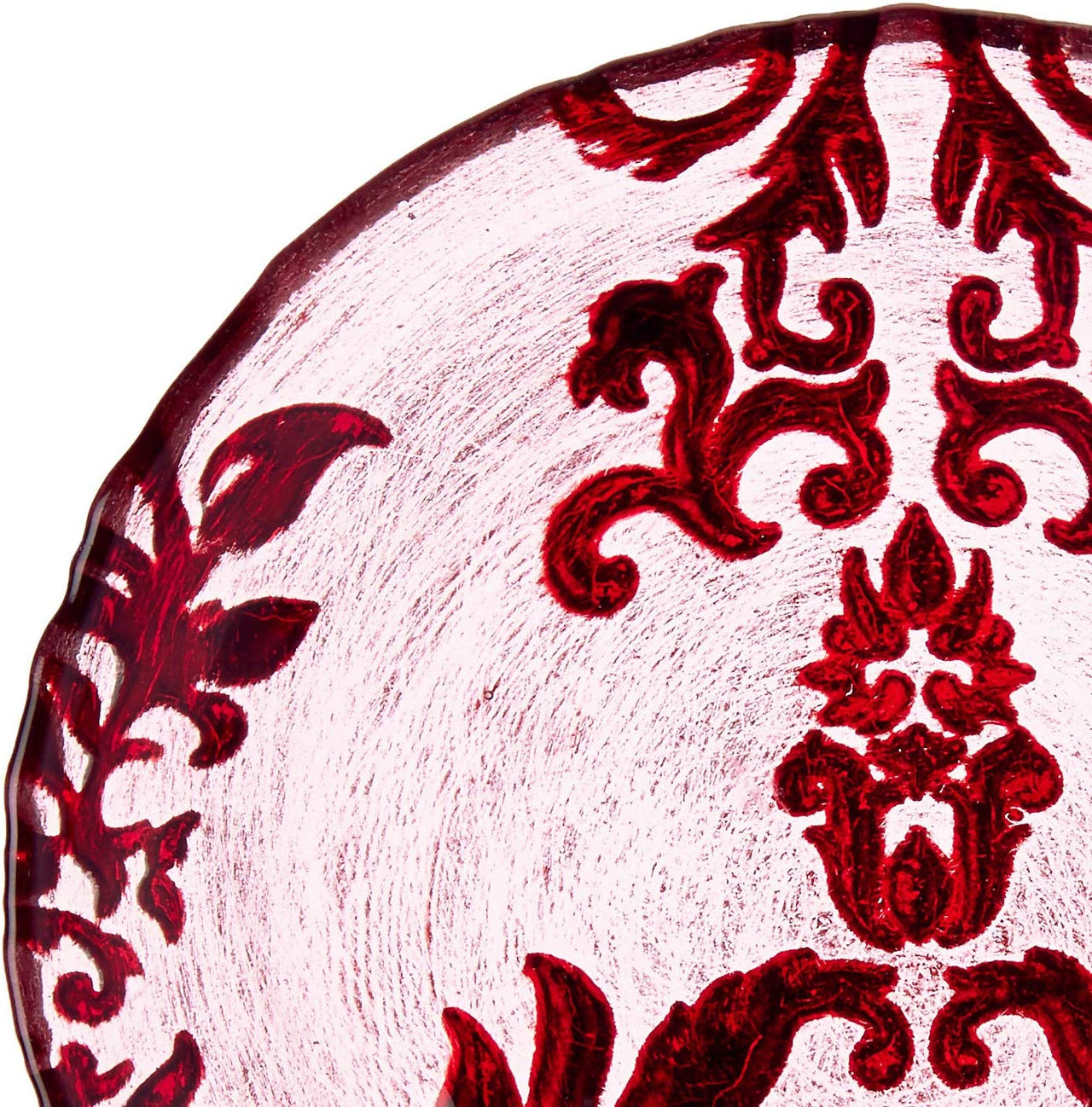 Red Velvet Gilded Glass Plates