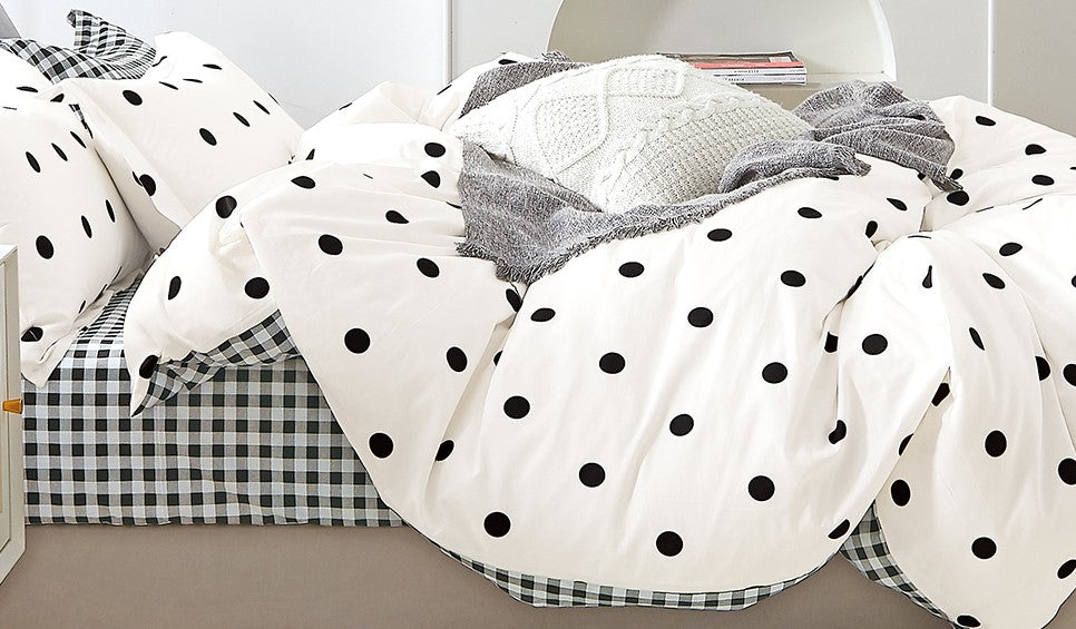 Black and White Polka Dots 100% Cotton Comforter Set