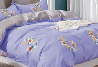 Thumbnail for Purple Floral 100% Cotton Reversible Comforter Set