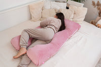 Thumbnail for Pink U Shaped Pregnancy Pillow Full Body