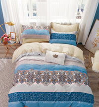 Thumbnail for Hannah Blue/Pink Damask Comforter Set