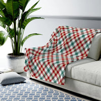 Thumbnail for Red and Green Plaid Plush Blanket Throw