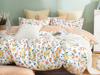 Thumbnail for Estella Orange Floral 100% Cotton Reversible Comforter Set