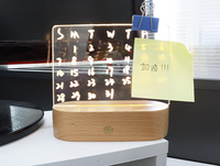 Thumbnail for Wood Table Lamp with Message Board