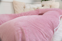 Thumbnail for Pink U Shaped Pregnancy Pillow Full Body