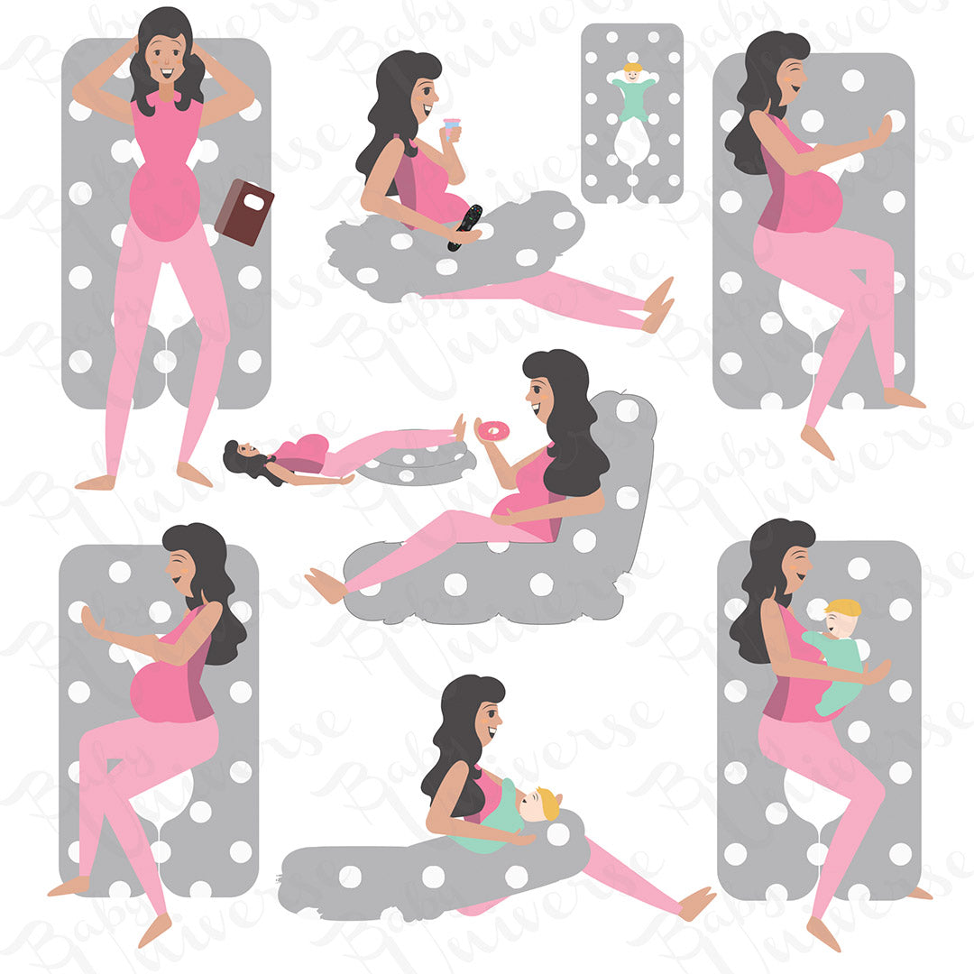 Pink U Shaped Pregnancy Pillow Full Body