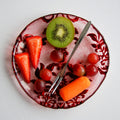 Red Velvet Gilded Glass Plates