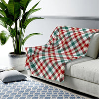 Thumbnail for Red and Green Plaid Plush Blanket Throw