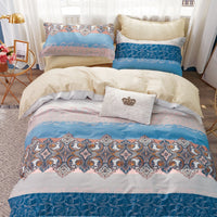 Thumbnail for Hannah Blue/Pink Damask Comforter Set