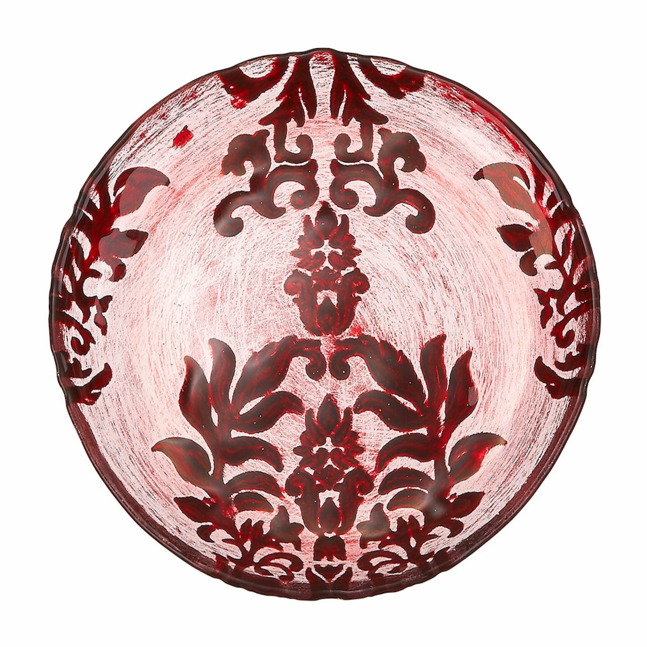 Red Velvet Gilded Glass Plates