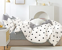 Thumbnail for Black and White Polka Dots 100% Cotton Comforter Set
